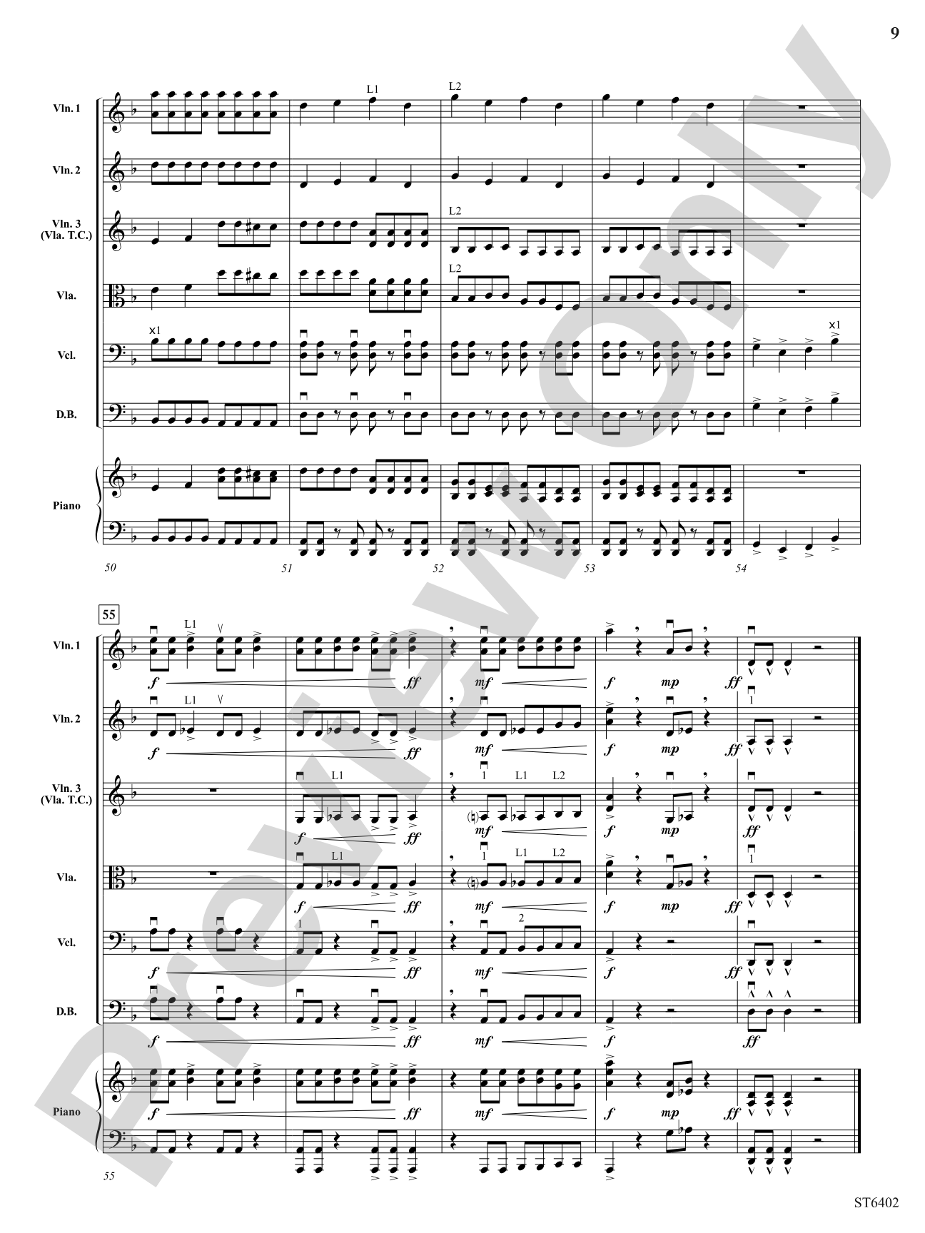 Fire in the Bow: String Orchestra Conductor Score & Parts