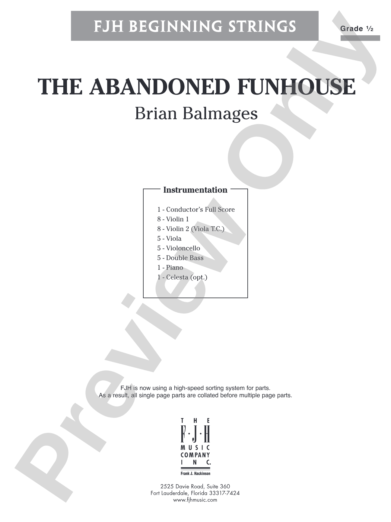 The Abandoned Funhouse: String Orchestra Conductor Score & Parts