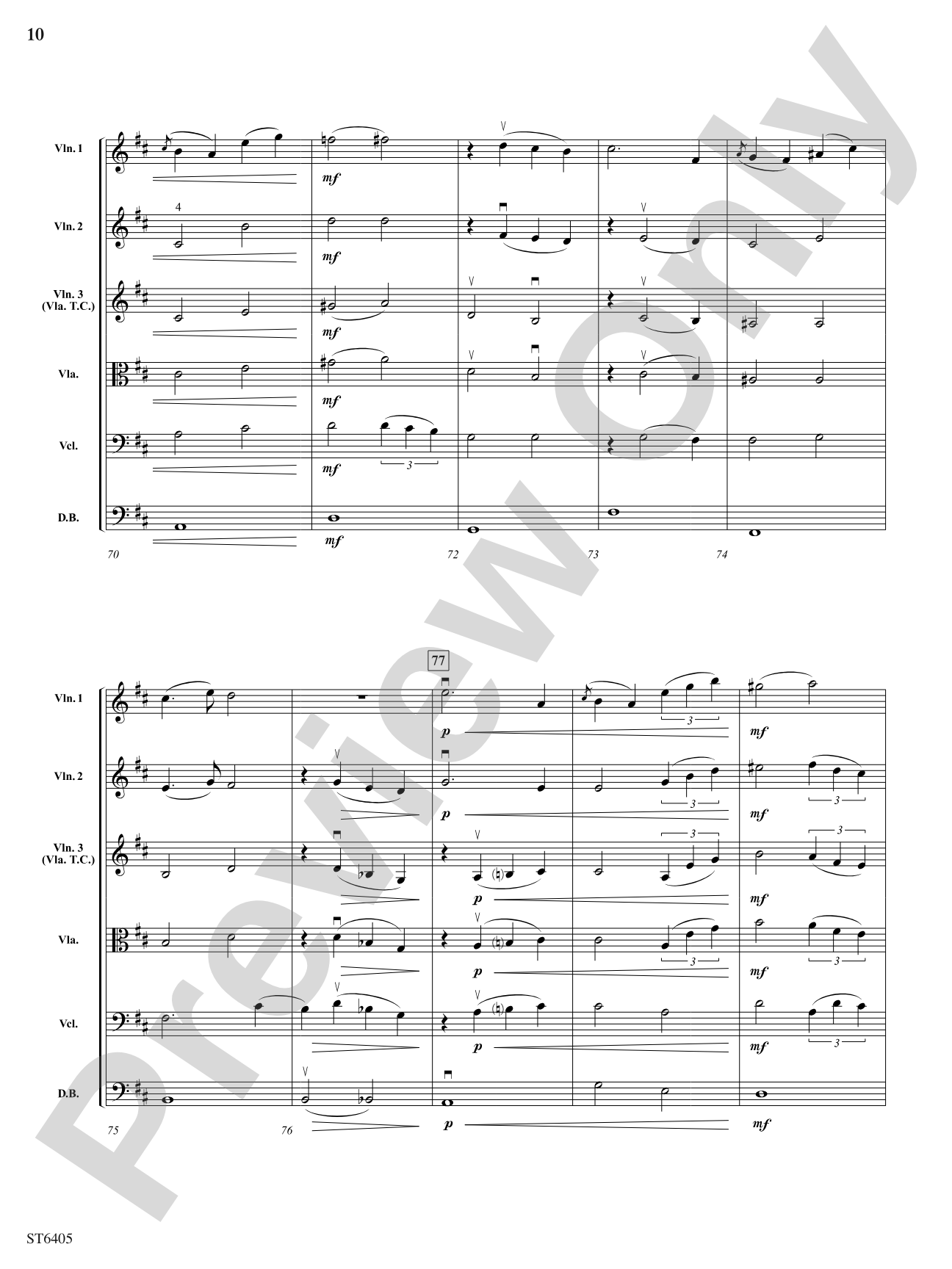 Rainfall in Vernazza: String Orchestra Conductor Score & Parts