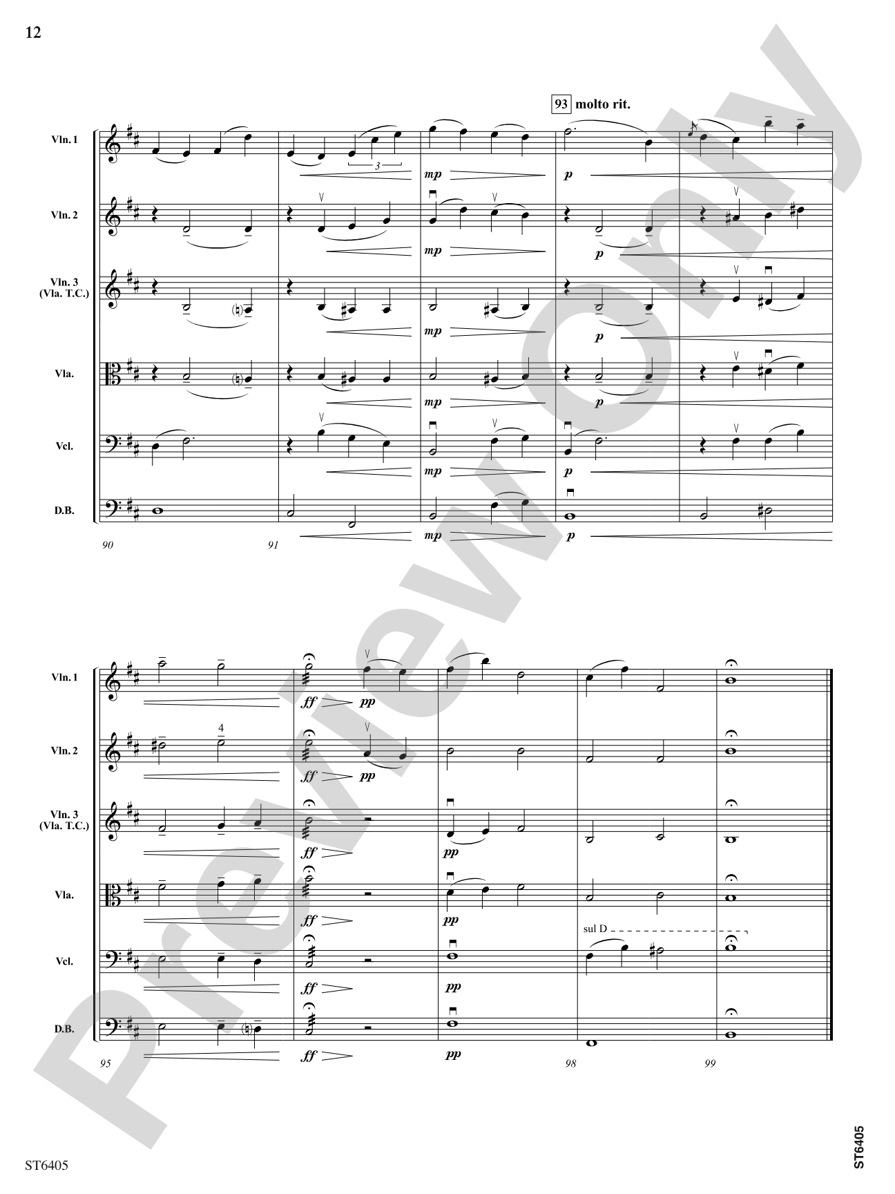 Rainfall in Vernazza: String Orchestra Conductor Score & Parts