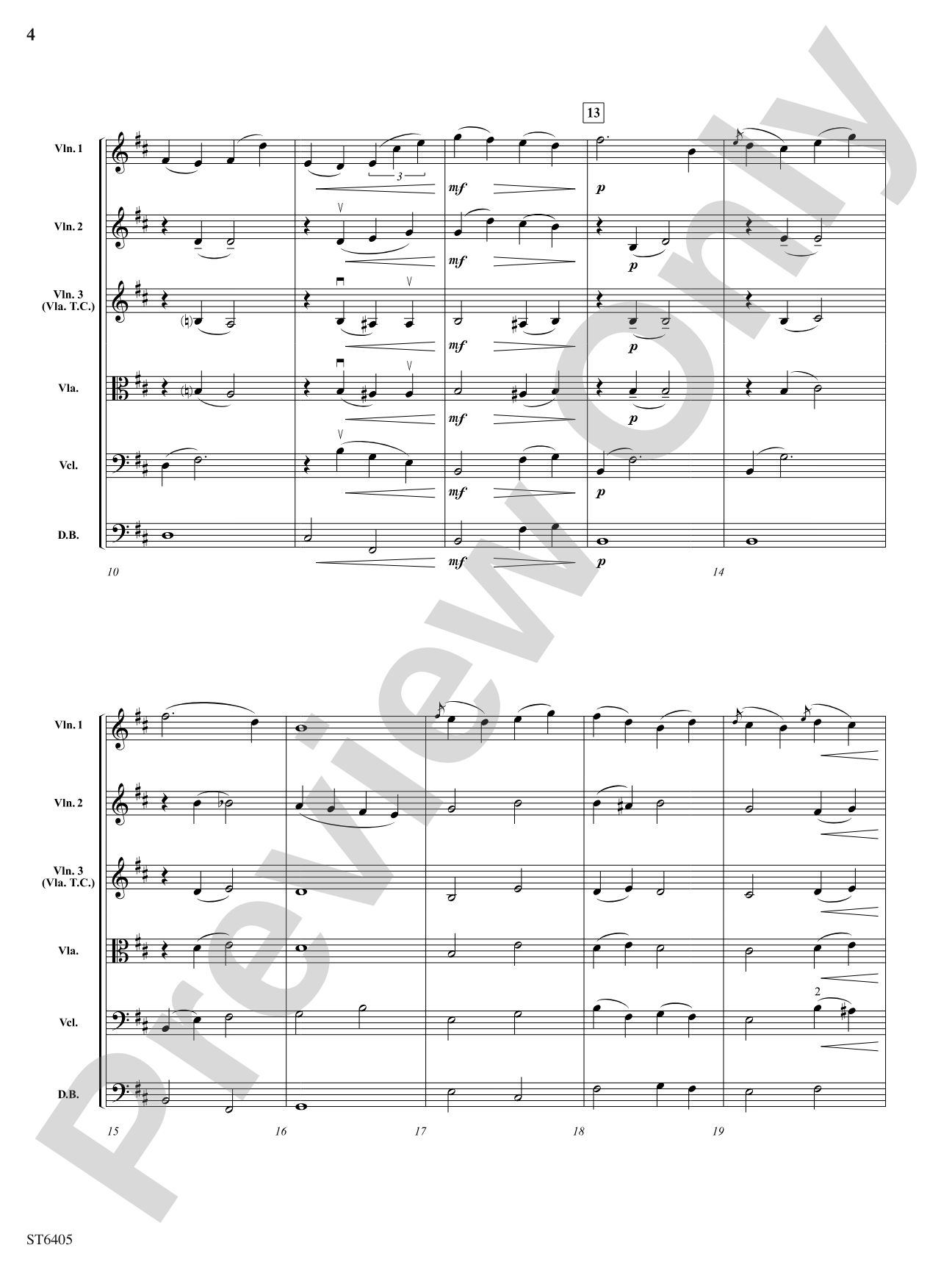 Rainfall in Vernazza: String Orchestra Conductor Score & Parts