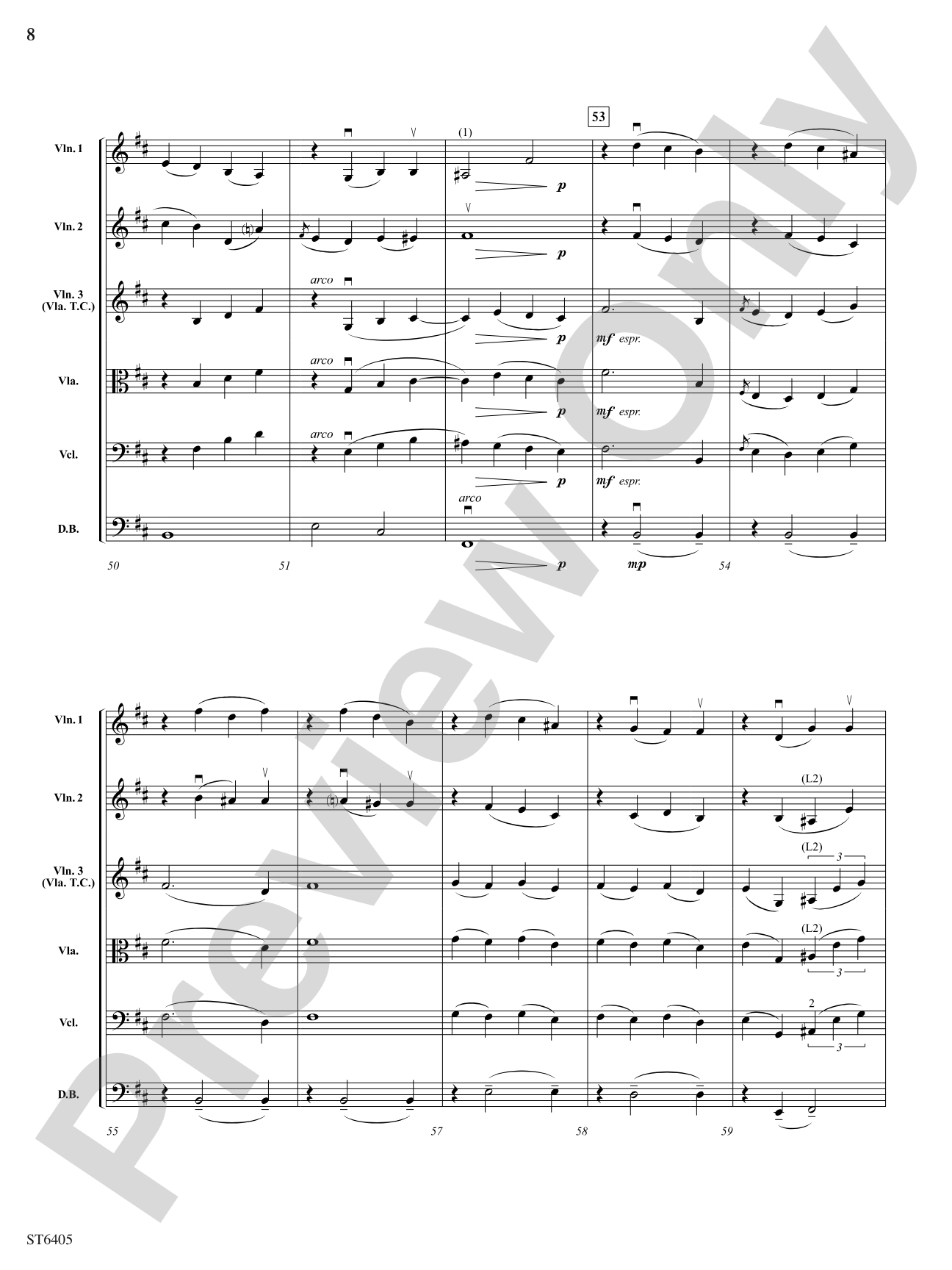 Rainfall in Vernazza: String Orchestra Conductor Score & Parts