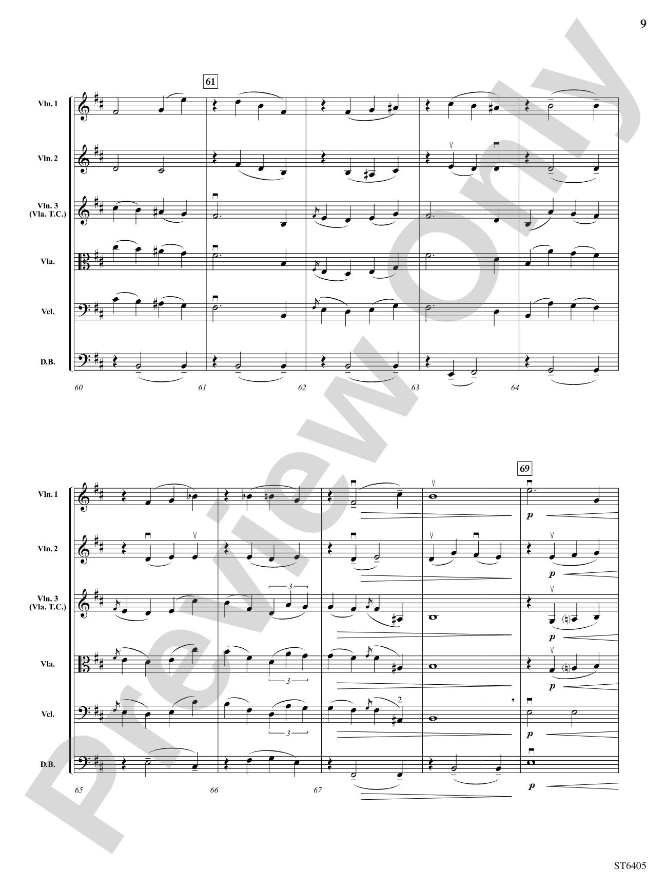 Rainfall in Vernazza: String Orchestra Conductor Score & Parts