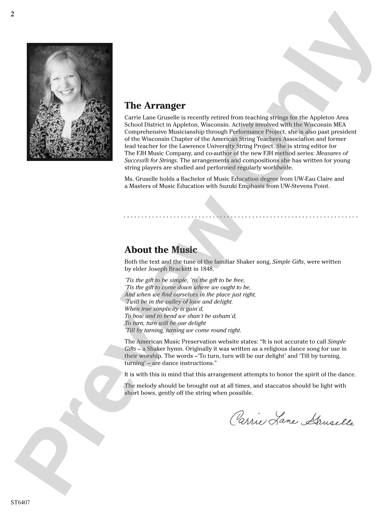 Simple Gifts: String Orchestra Conductor Score & Parts