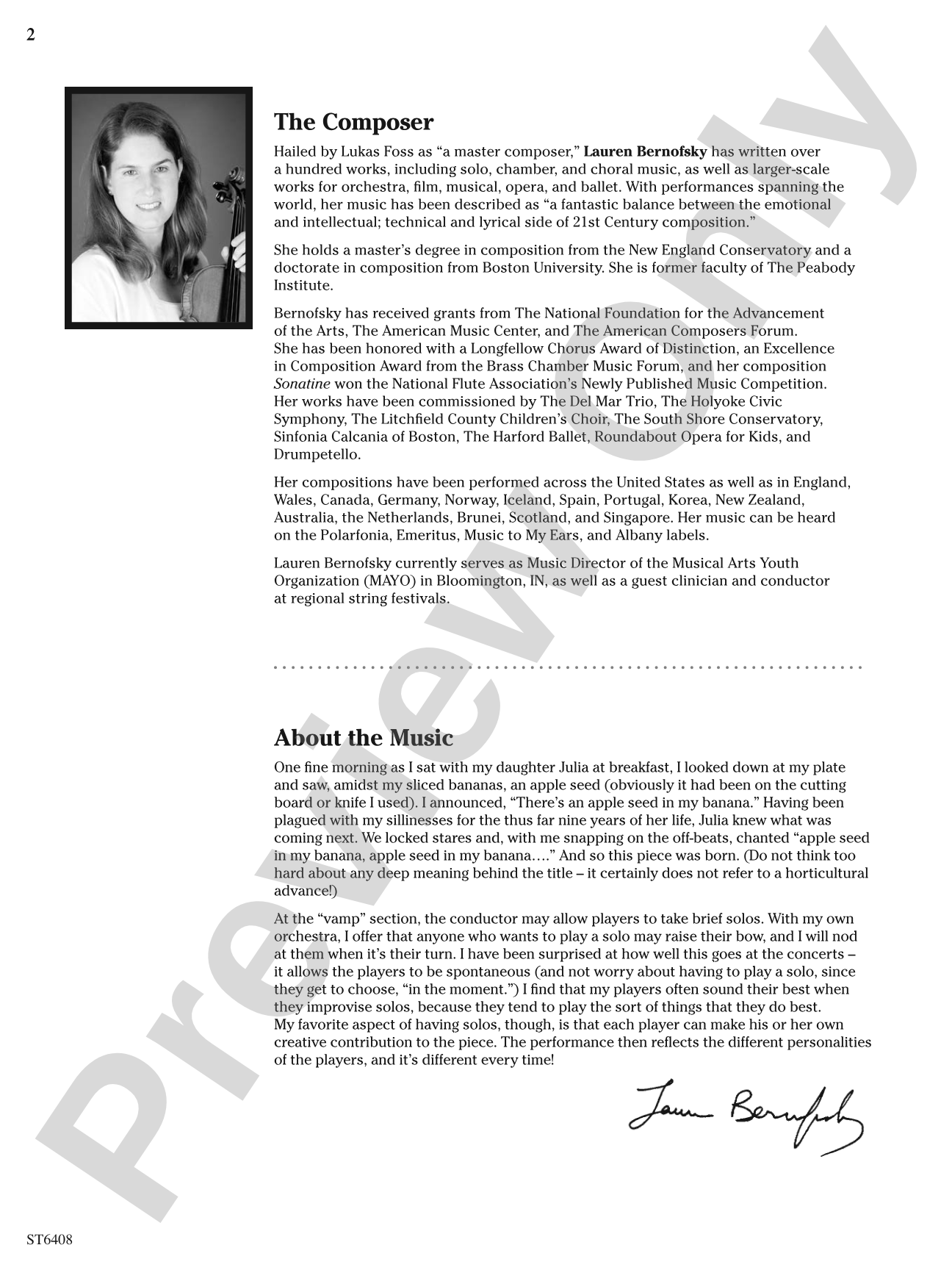 Apple Seed in My Banana: String Orchestra Conductor Score & Parts
