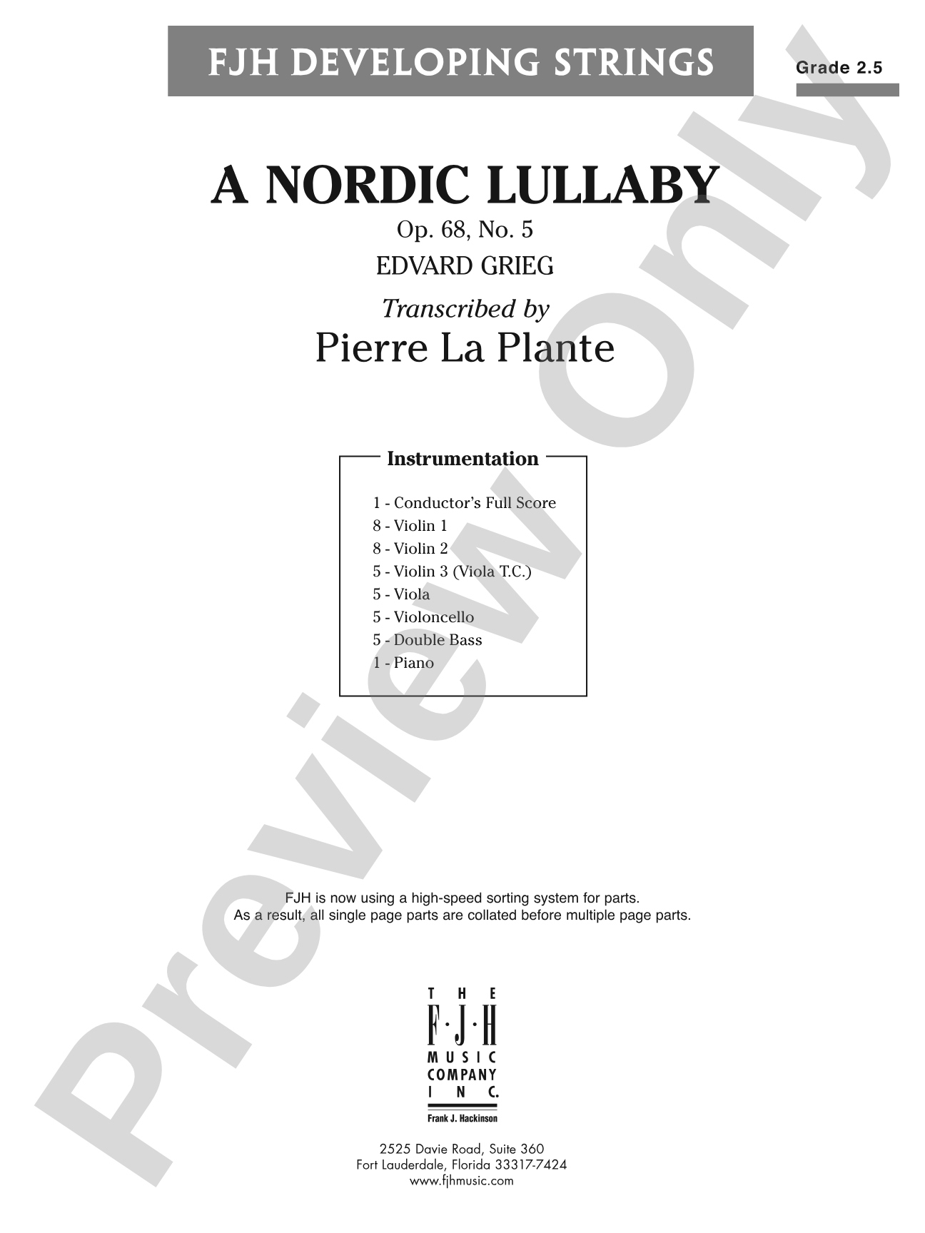 A Nordic Lullaby: String Orchestra Conductor Score & Parts