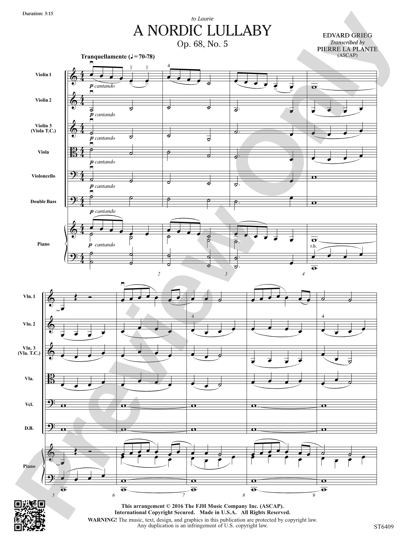 A Nordic Lullaby: String Orchestra Conductor Score & Parts