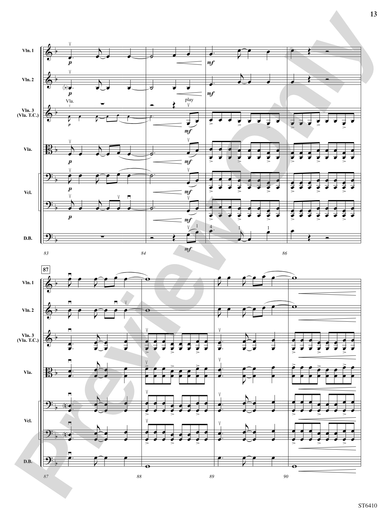 Blue Mountain: String Orchestra Conductor Score & Parts
