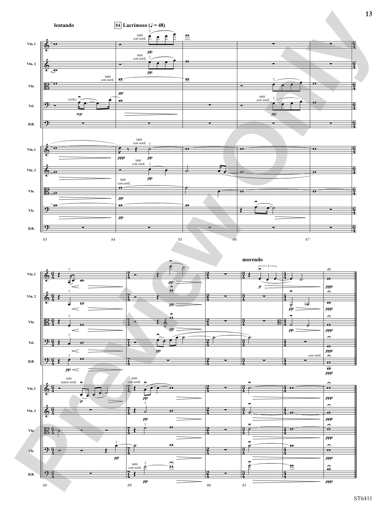 A Moment for Peace: String Orchestra Conductor Score & Parts