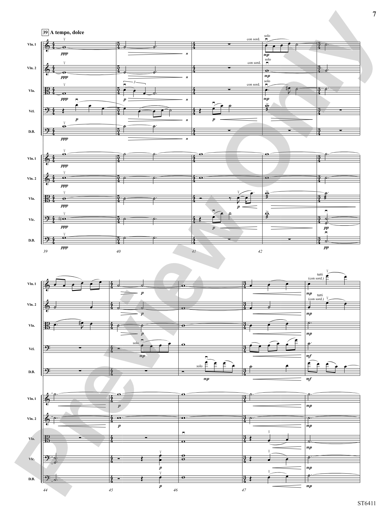 A Moment for Peace: String Orchestra Conductor Score & Parts