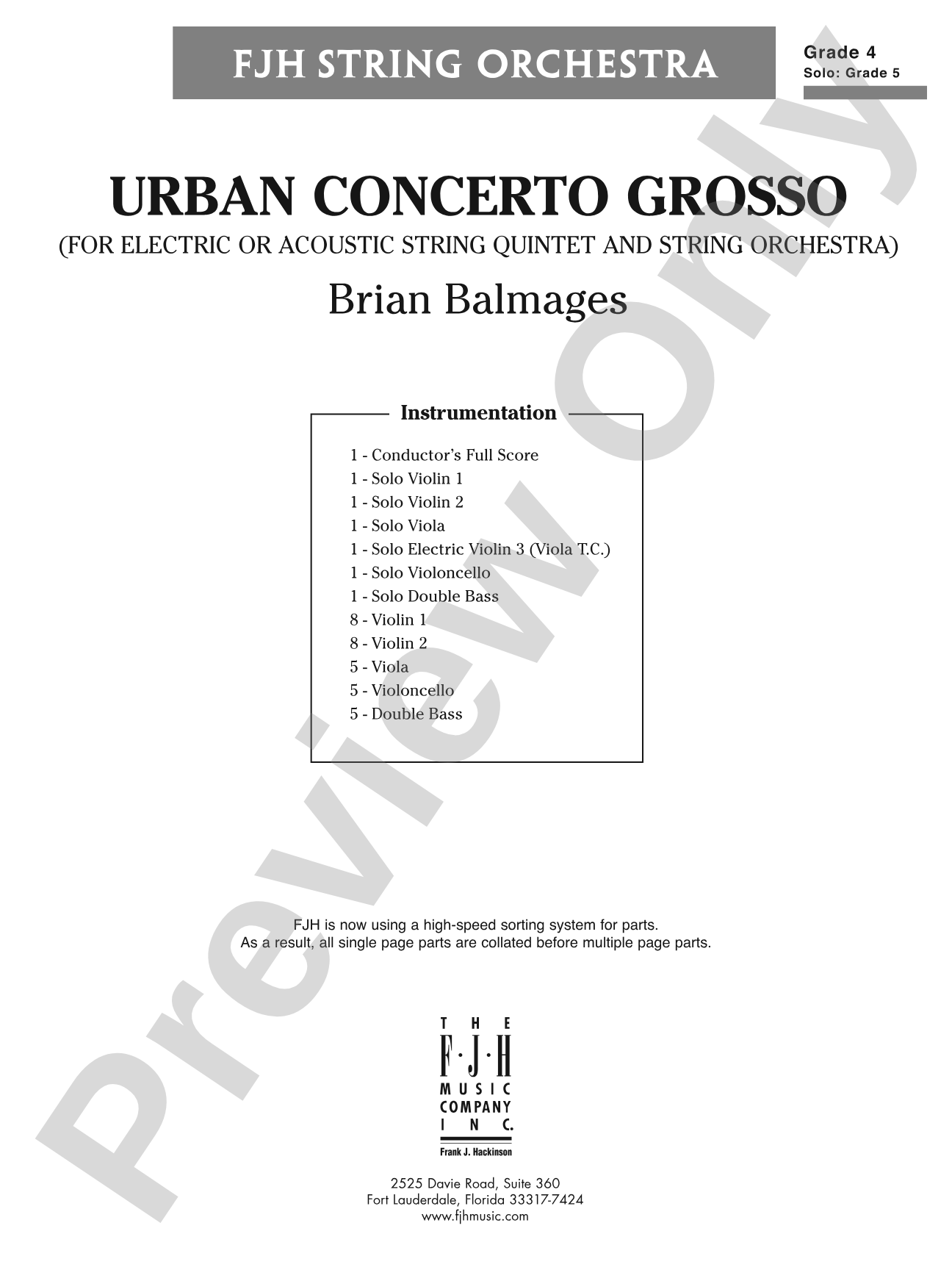Urban Concerto Grosso: String Orchestra Conductor Score & Parts