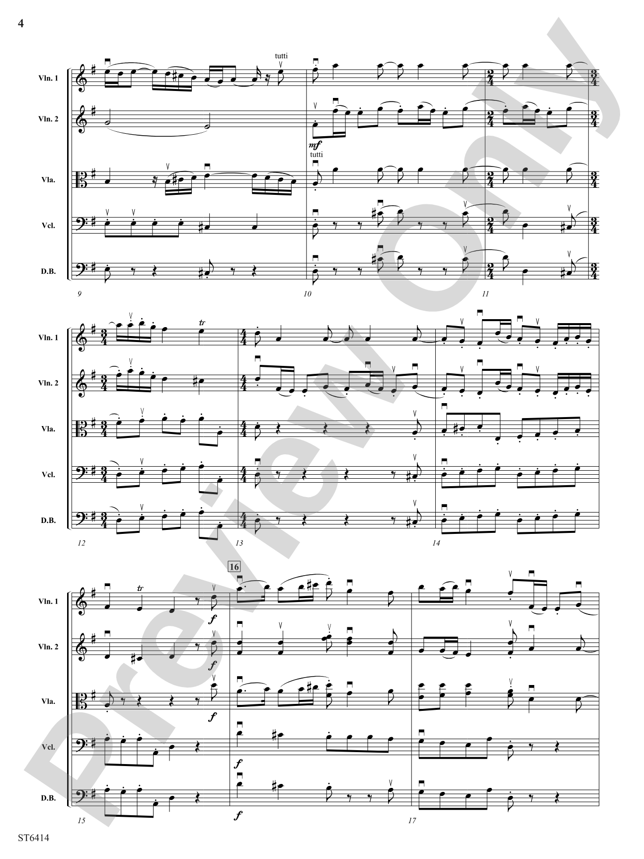 Puicinella: String Orchestra Conductor Score & Parts