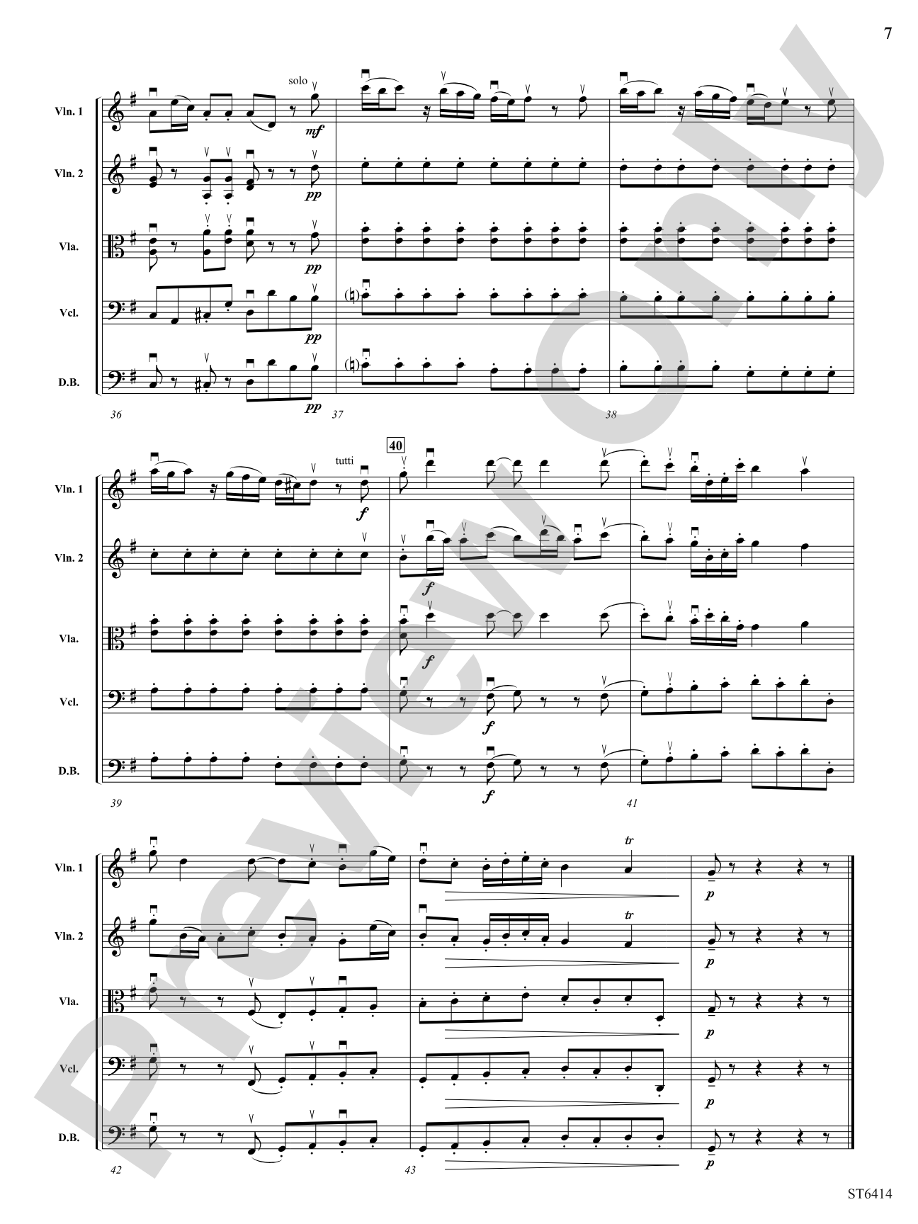 Puicinella: String Orchestra Conductor Score & Parts