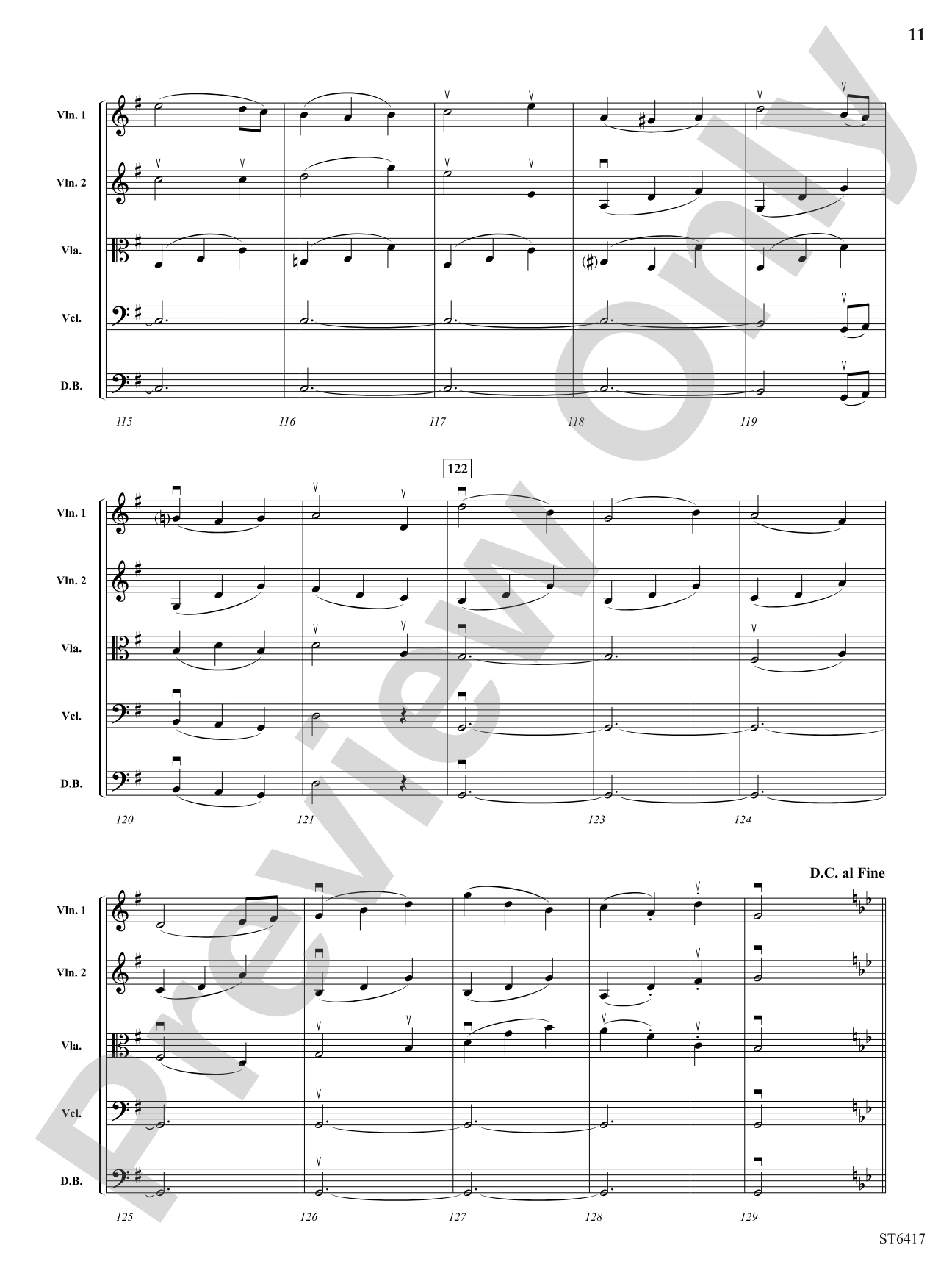 Menuetto From Symphony No 5: String Orchestra Conductor Score & Parts