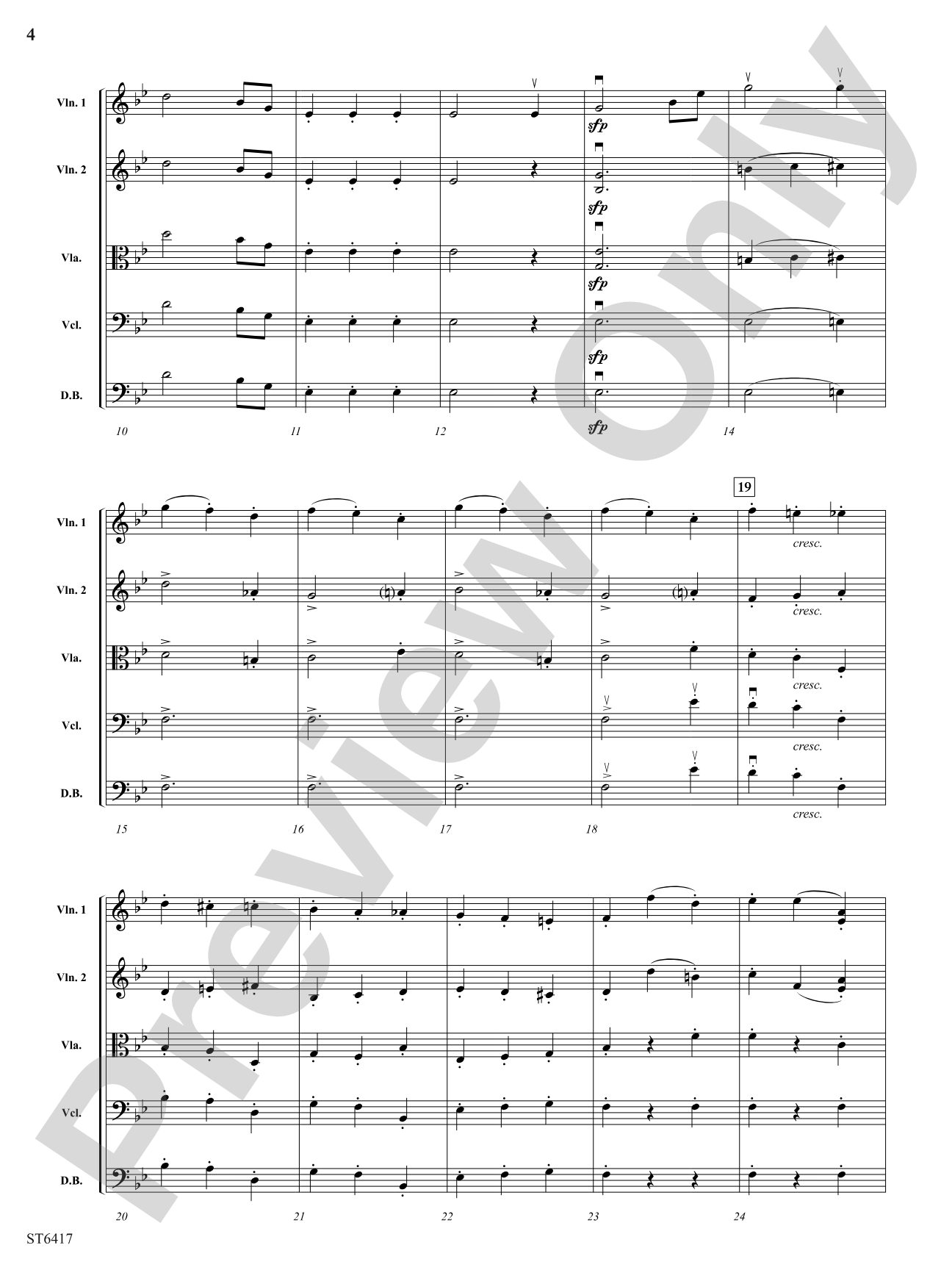 Menuetto From Symphony No 5: String Orchestra Conductor Score & Parts