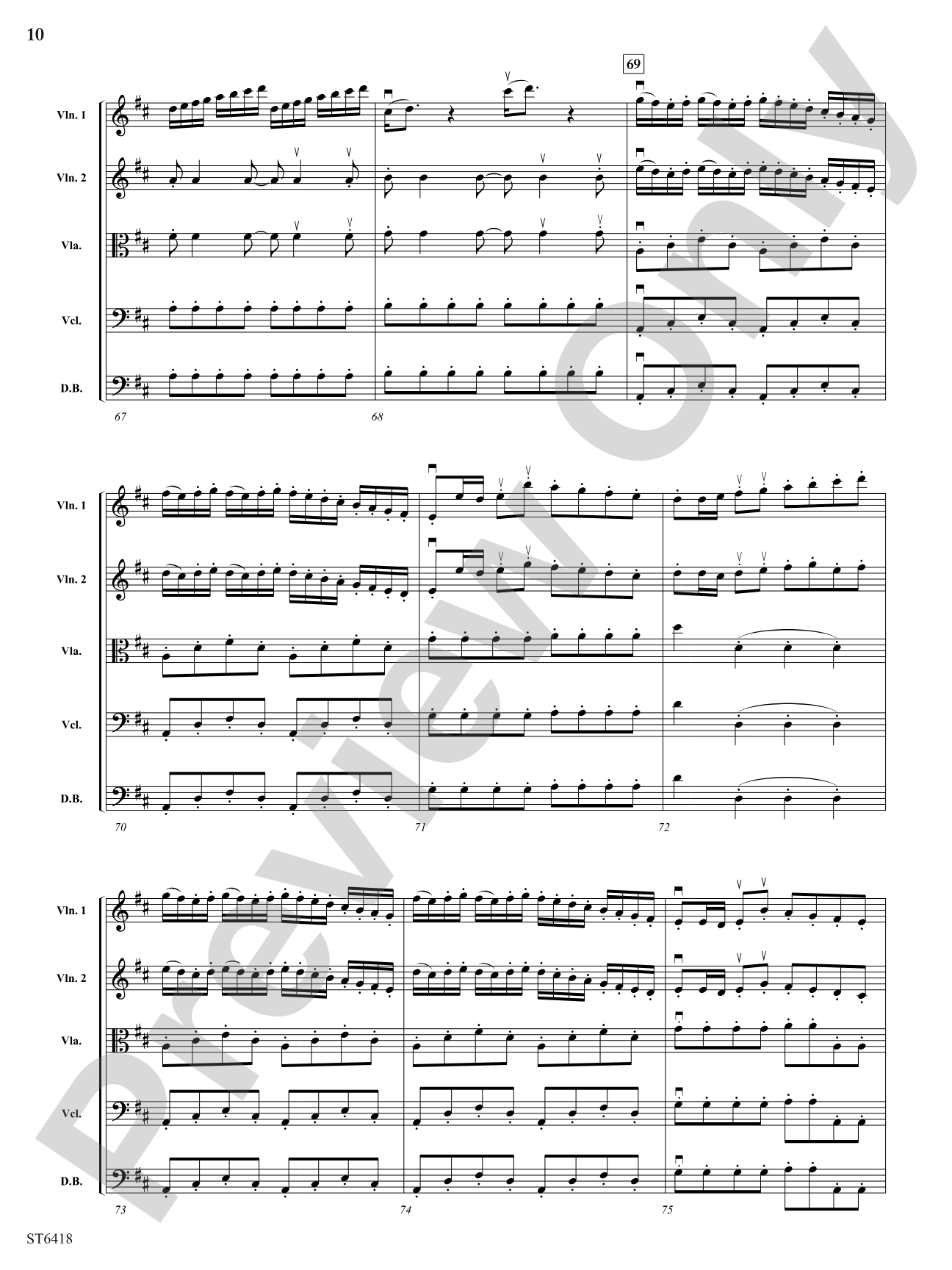 Allegro from Serenade No 1 in D: String Orchestra Conductor Score & Parts
