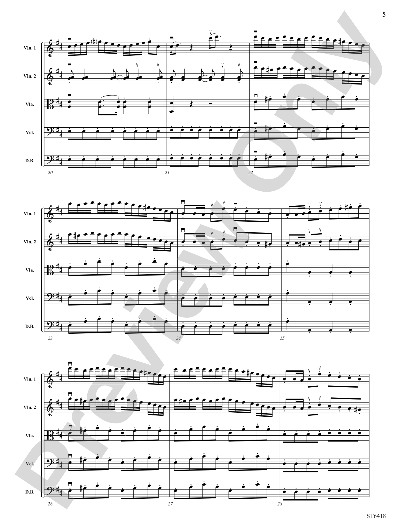 Allegro from Serenade No 1 in D: String Orchestra Conductor Score & Parts