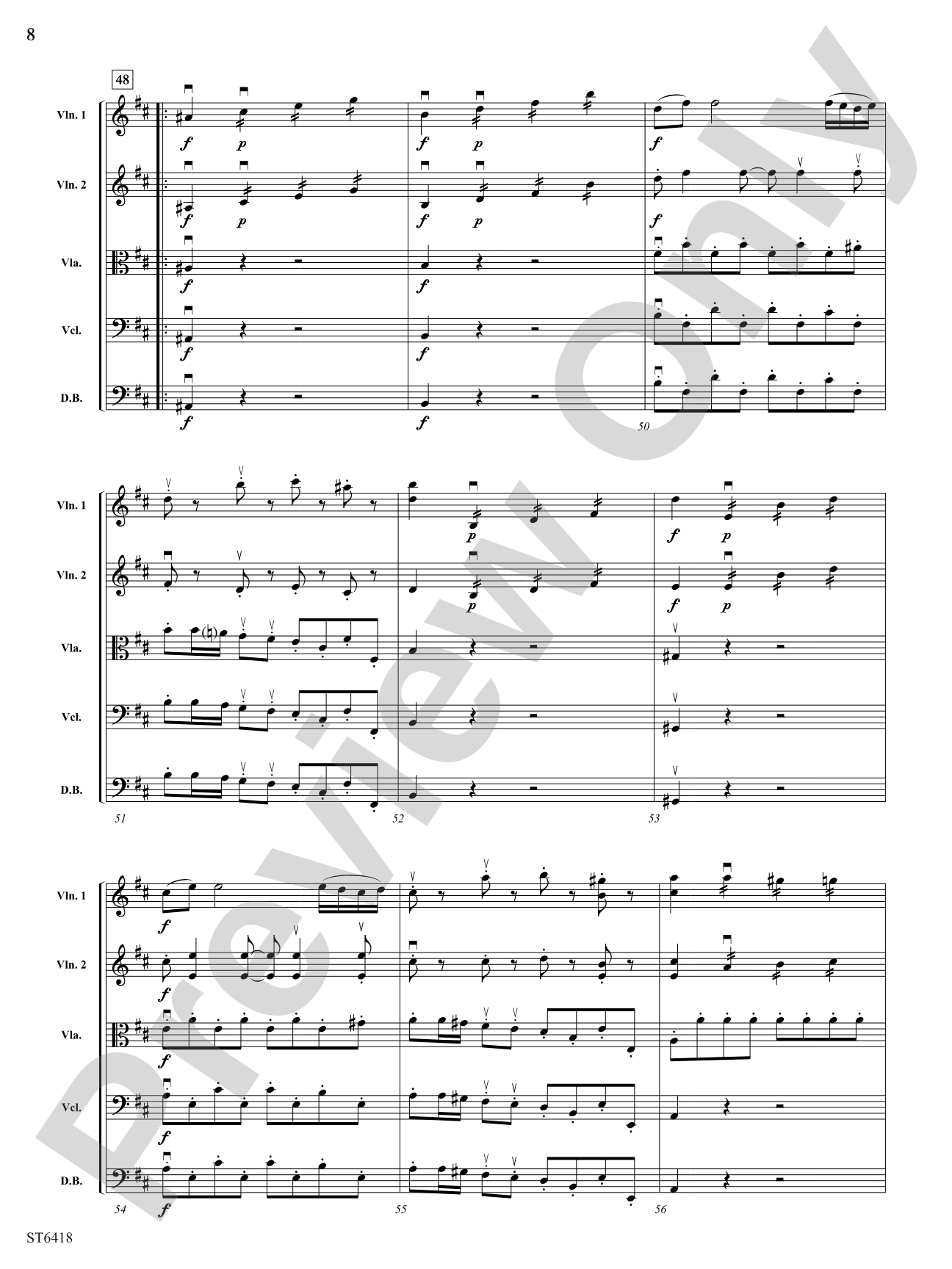 Allegro from Serenade No 1 in D: String Orchestra Conductor Score & Parts