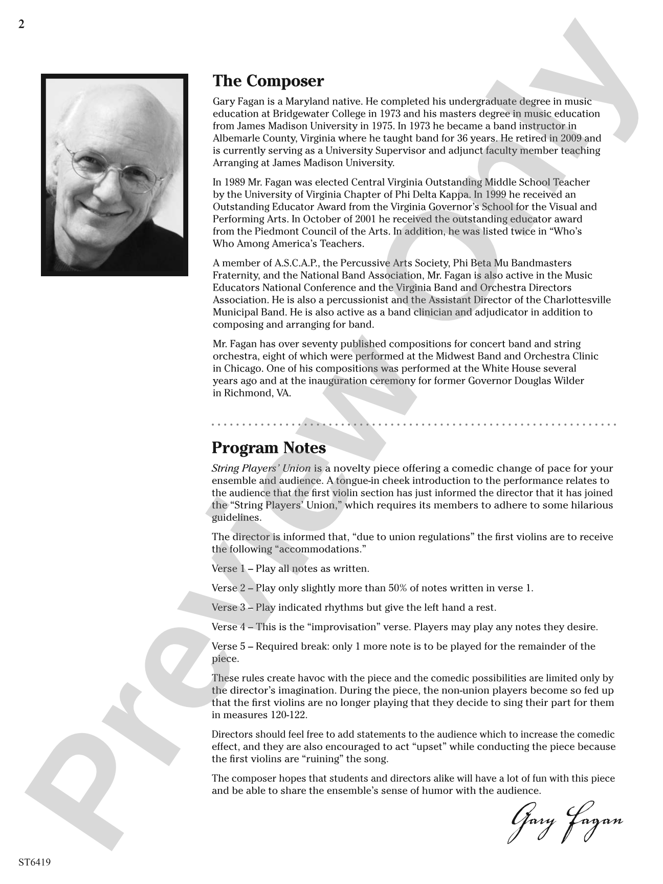String Players' Union: String Orchestra Conductor Score & Parts