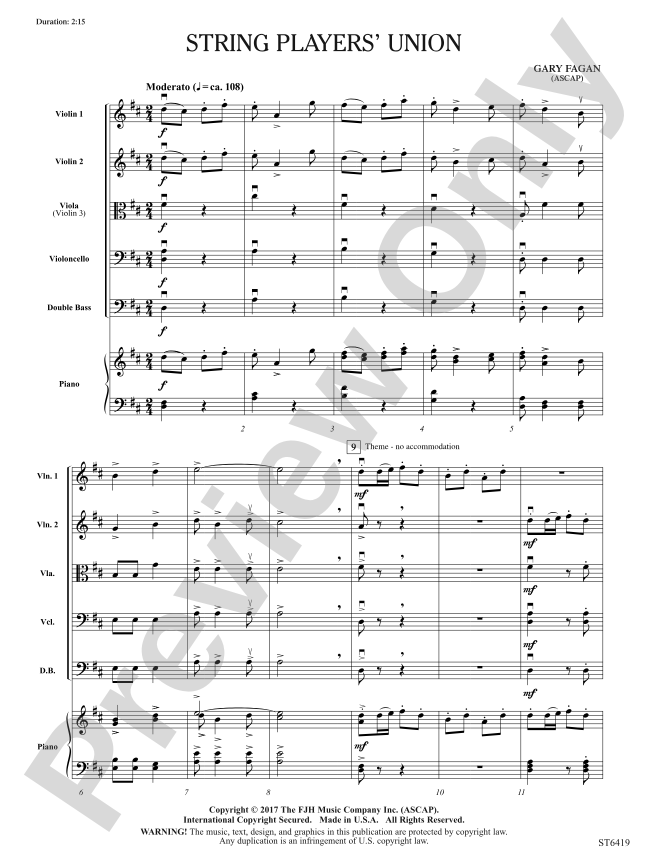 String Players' Union: String Orchestra Conductor Score & Parts