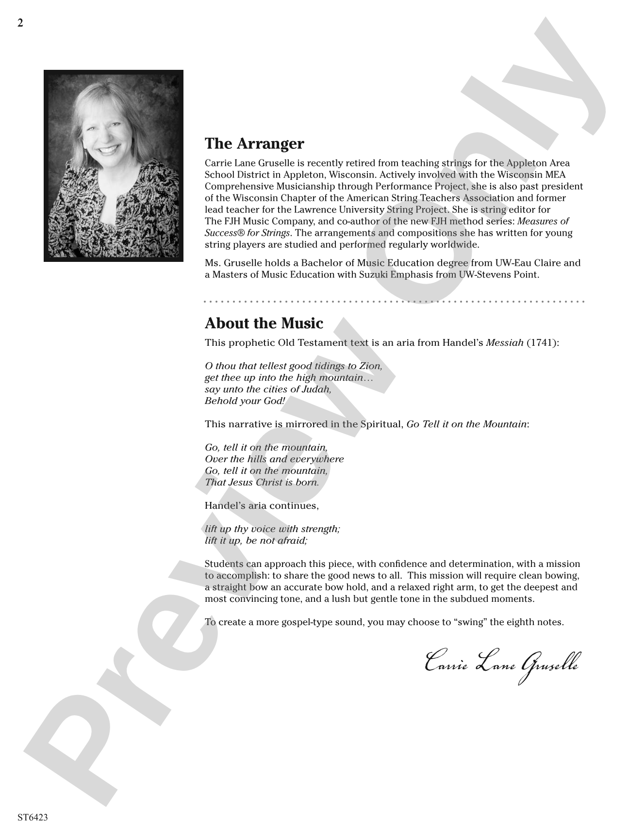 Go Tell it on the Mountain: String Orchestra Conductor Score & Parts