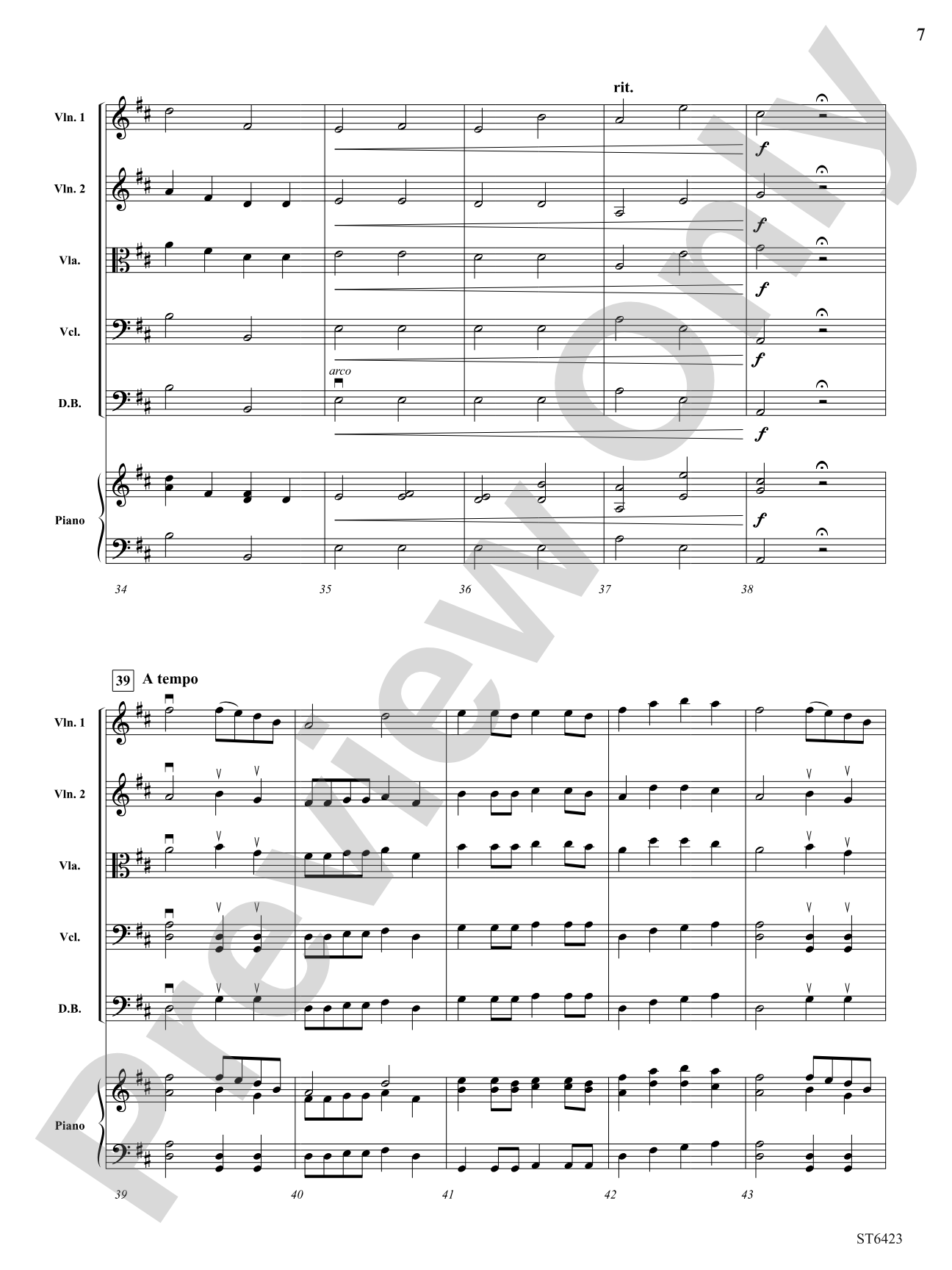 Go Tell it on the Mountain: String Orchestra Conductor Score & Parts