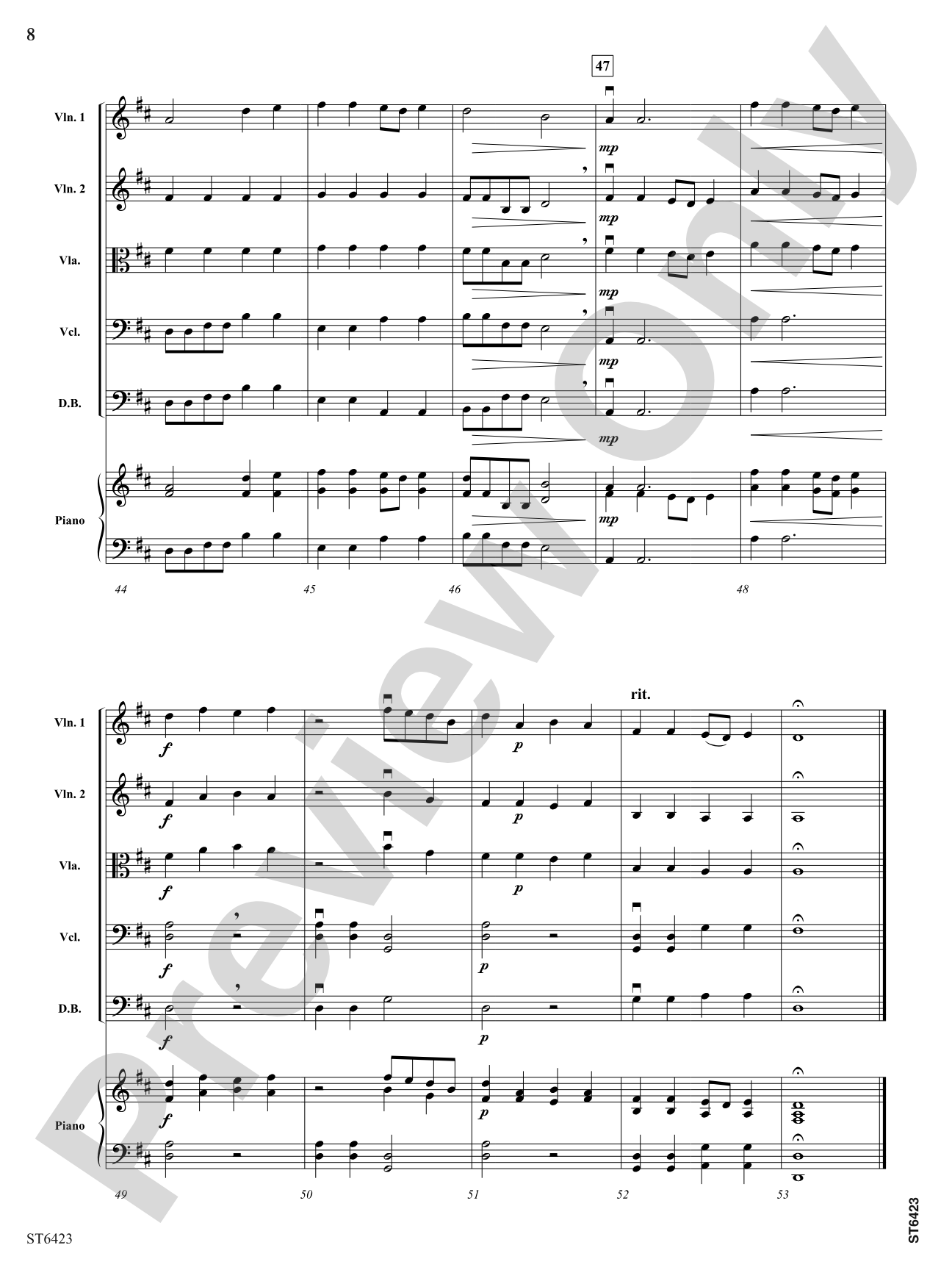 Go Tell it on the Mountain: String Orchestra Conductor Score & Parts