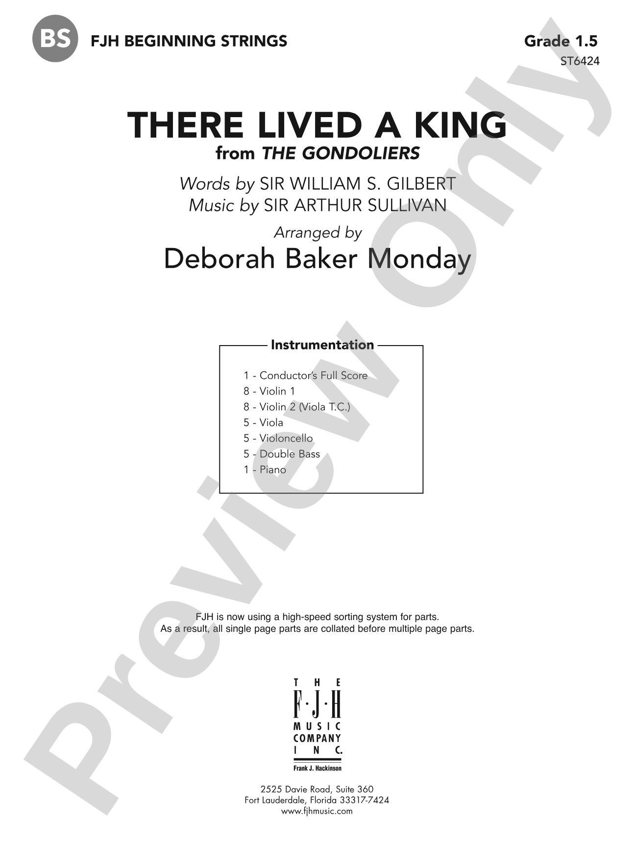 There Lived a King: String Orchestra Conductor Score & Parts