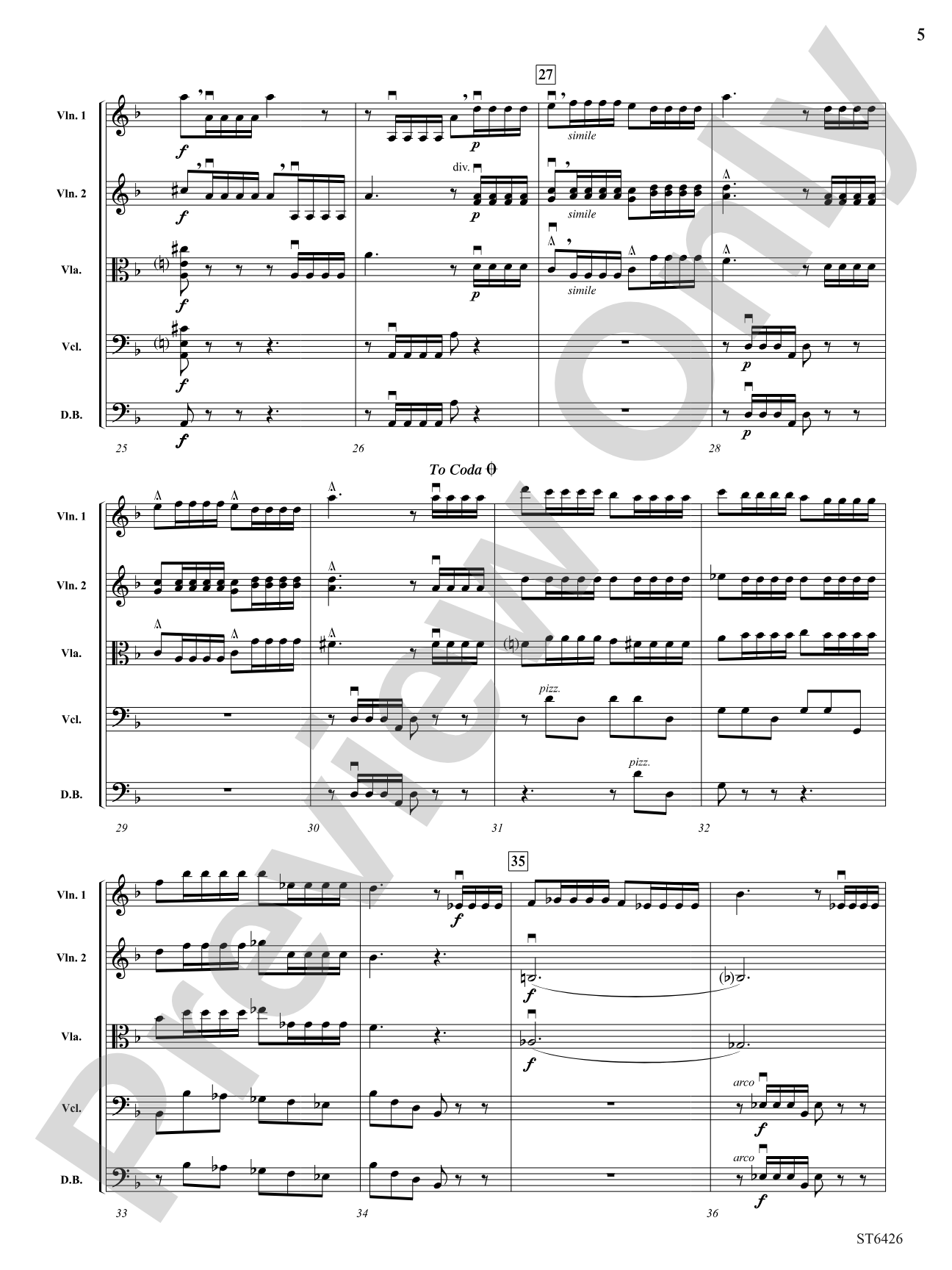 Allegro Moderato (From Symphony No. 3): String Orchestra Conductor Score & Parts