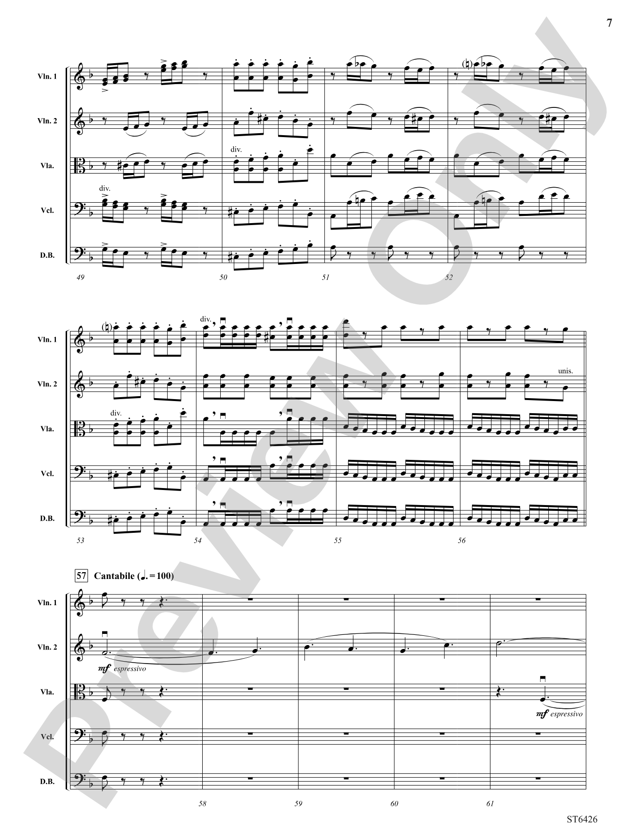 Allegro Moderato (From Symphony No. 3): String Orchestra Conductor Score & Parts