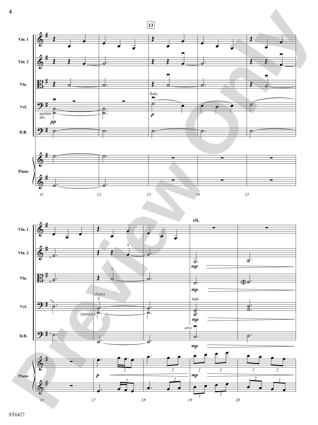 A Solitary Wish: String Orchestra Conductor Score & Parts