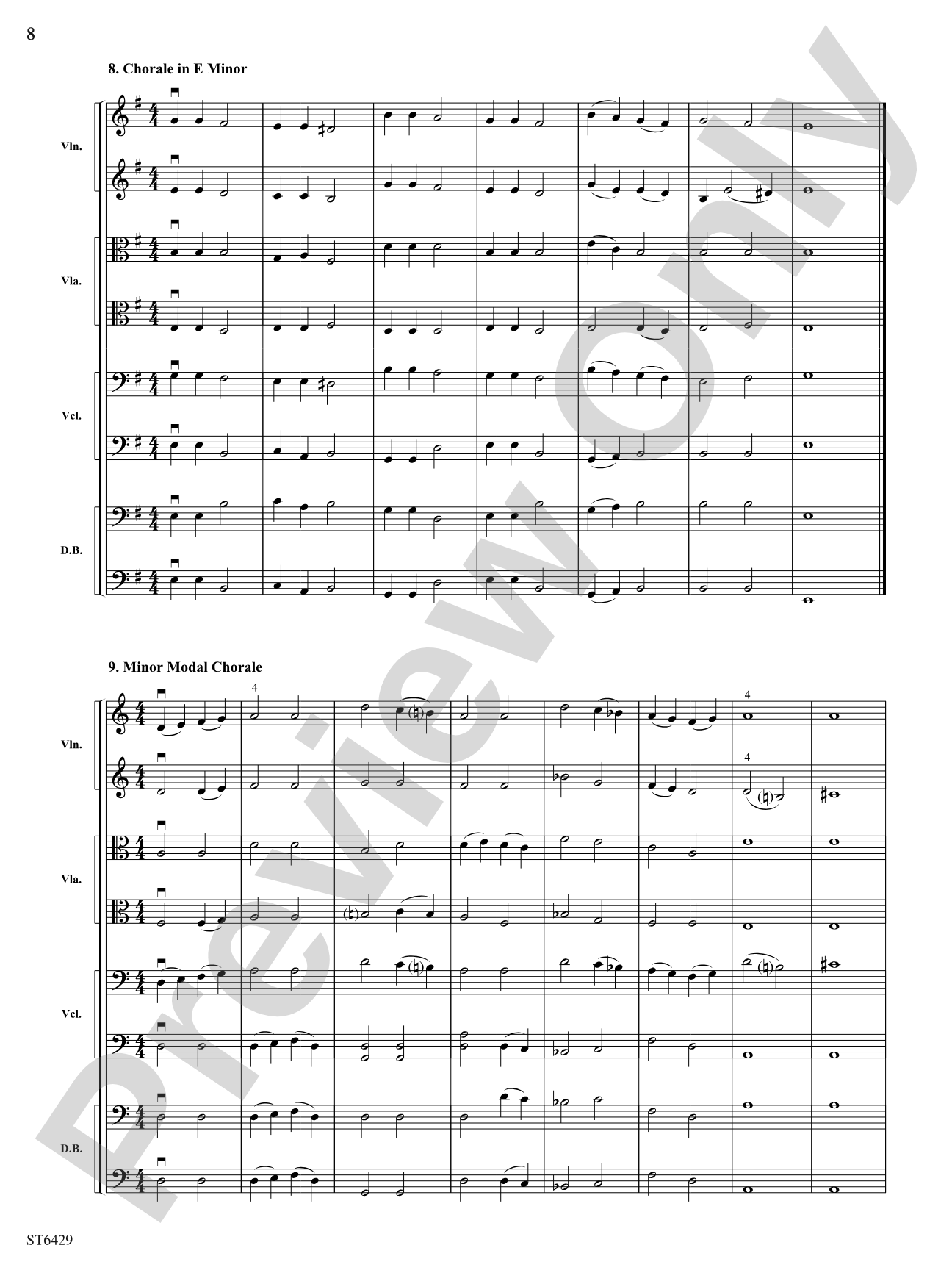 10 Intonation Studies and Chorales: String Orchestra Conductor Score & Parts