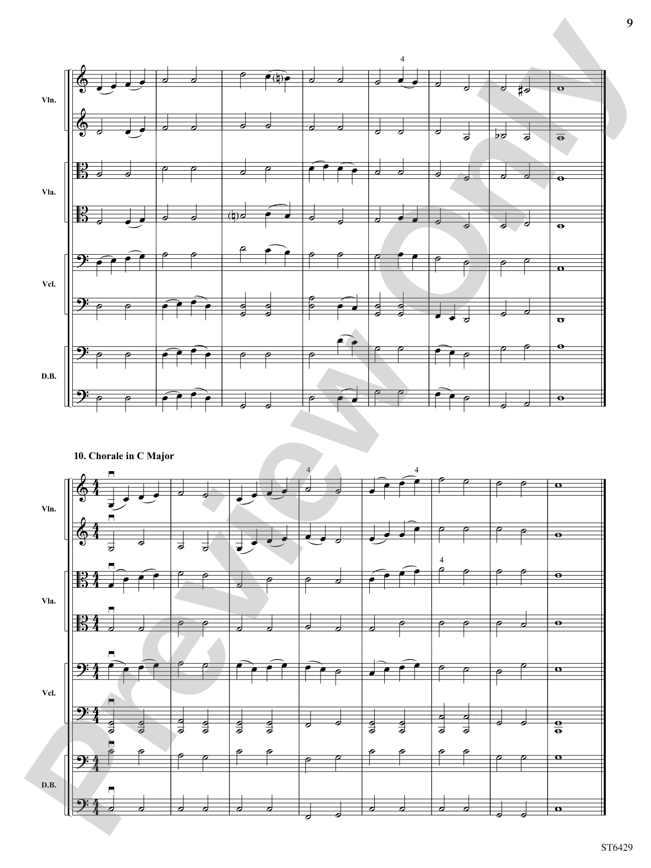 10 Intonation Studies and Chorales: String Orchestra Conductor Score & Parts