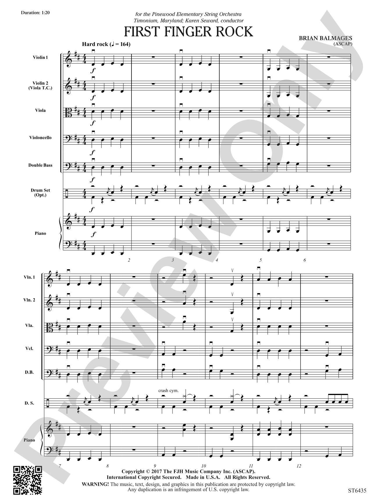 First Finger Rock: String Orchestra Conductor Score & Parts