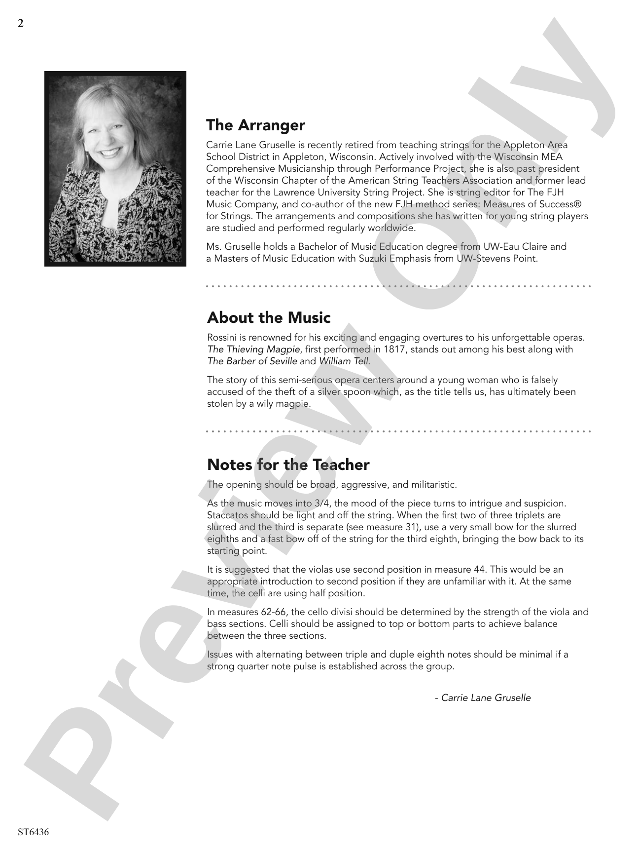 Overture from The Thieving Magpie: String Orchestra Conductor Score & Parts