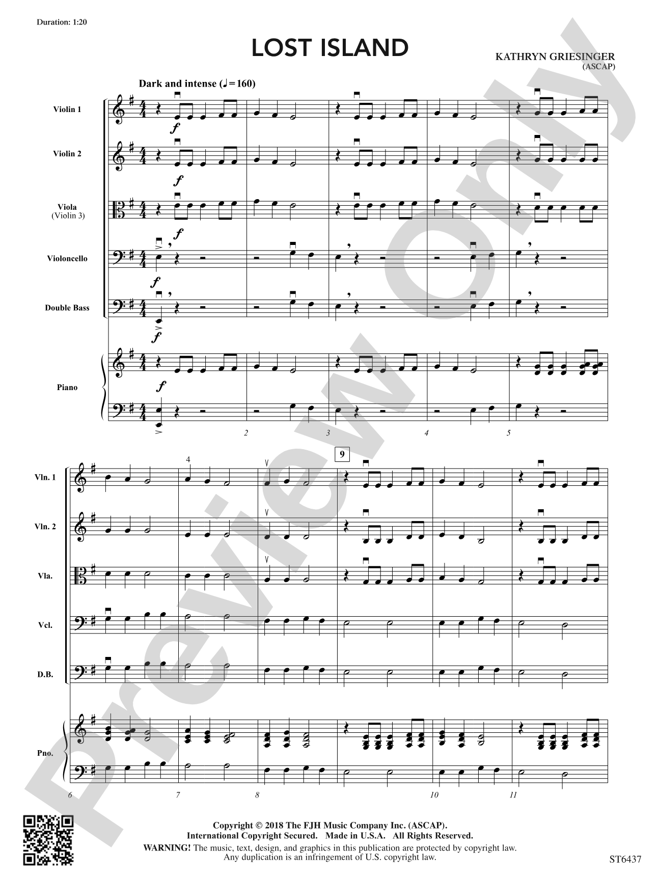 Lost Island: String Orchestra Conductor Score & Parts