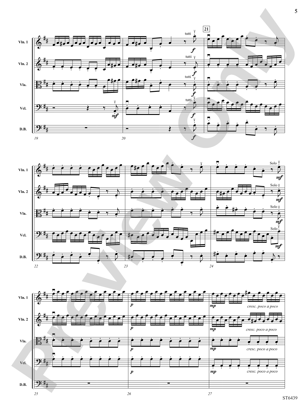 Concerto Grosso in D Major: String Orchestra Conductor Score & Parts