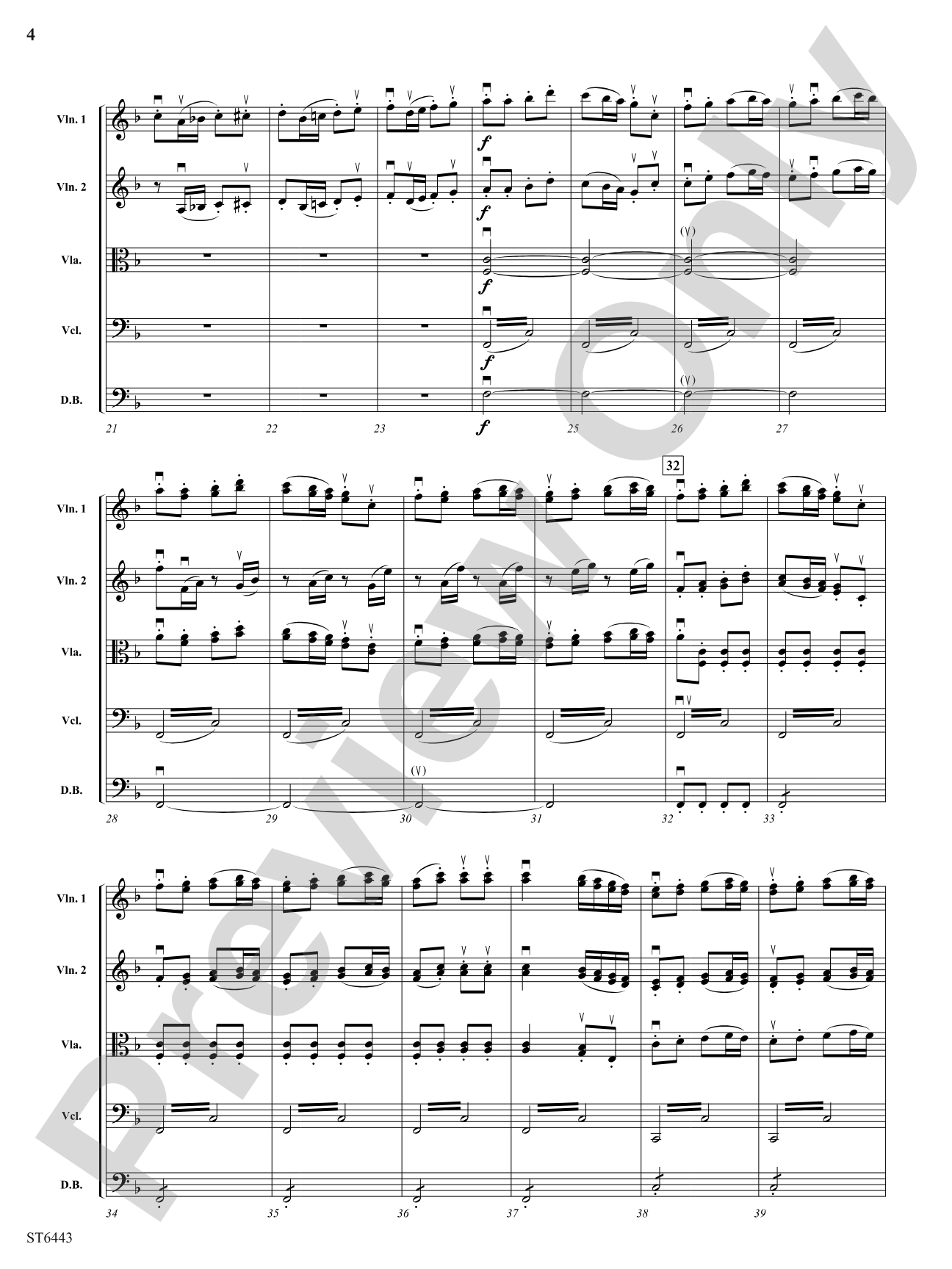 Symphony No 6: String Orchestra Conductor Score & Parts