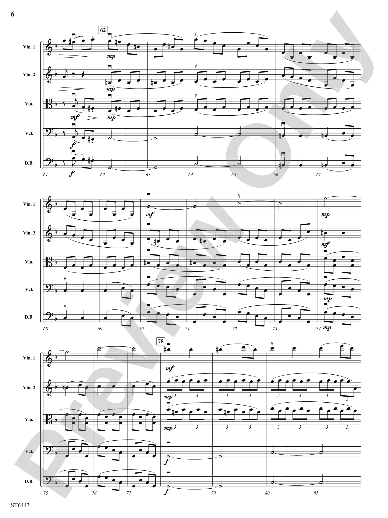 Symphony No 6: String Orchestra Conductor Score & Parts