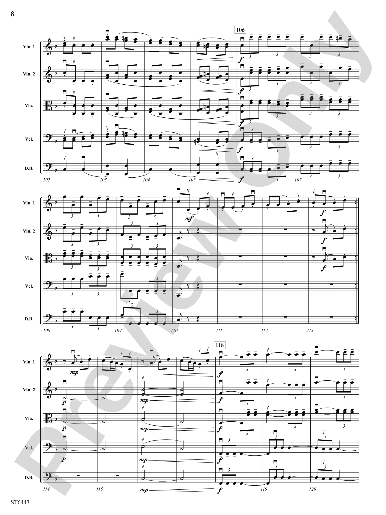 Symphony No 6: String Orchestra Conductor Score & Parts