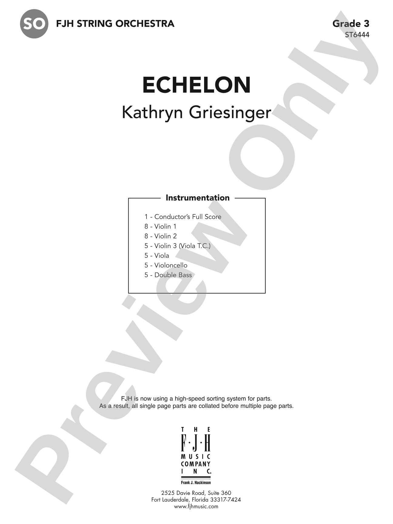 Echelon: String Orchestra Conductor Score & Parts