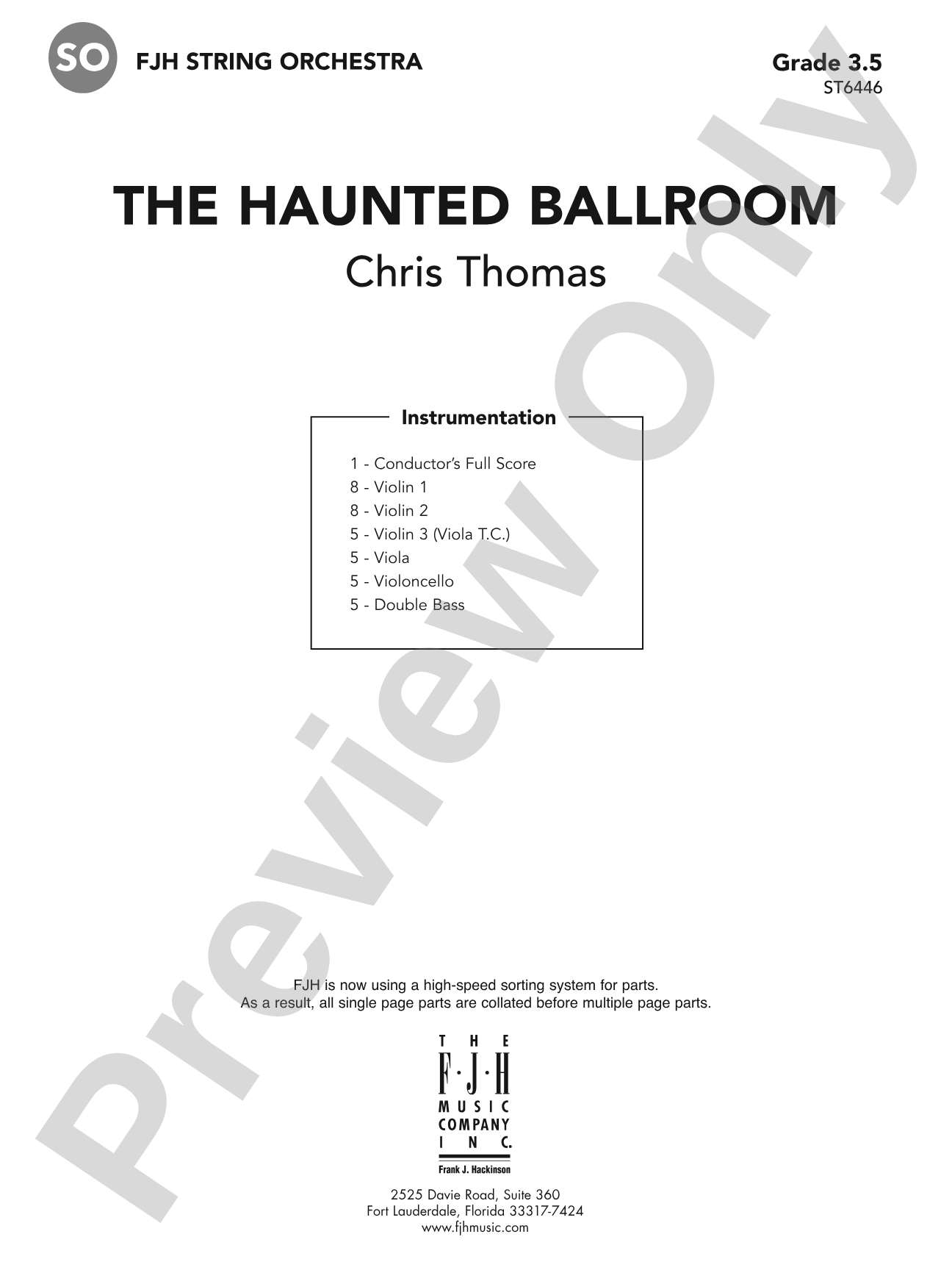 The Haunted Ballroom: String Orchestra Conductor Score & Parts