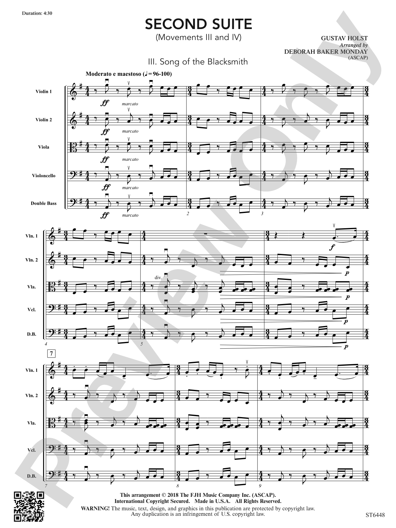 Second Suite: String Orchestra Conductor Score & Parts