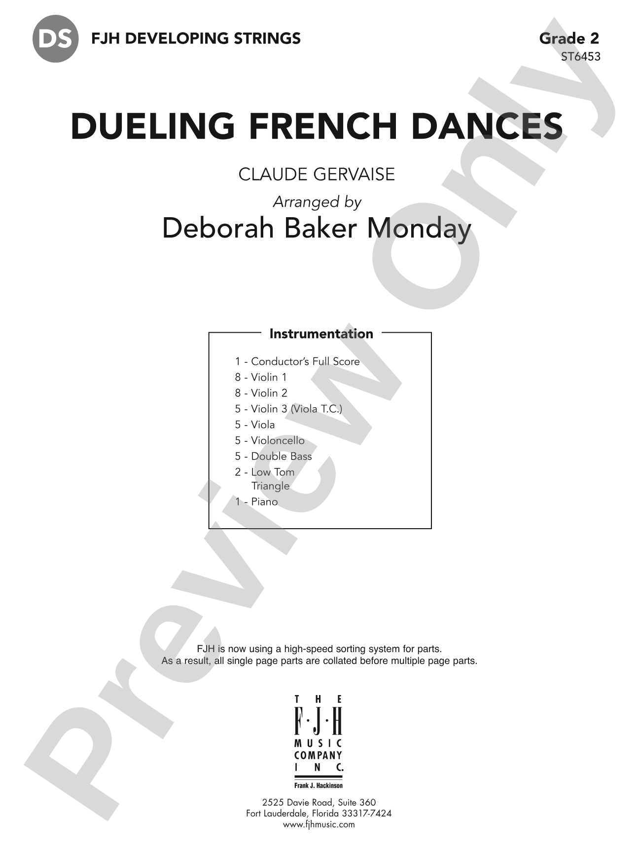 Dueling French Dances: String Orchestra Conductor Score & Parts