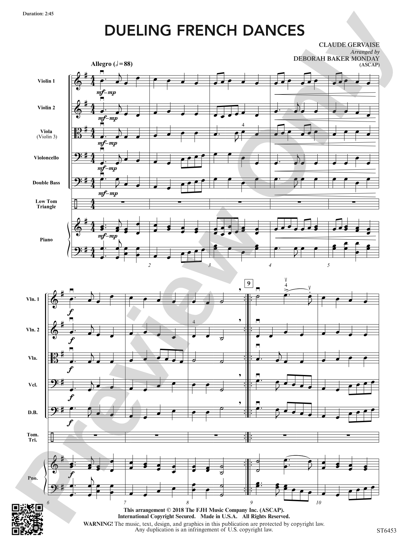 Dueling French Dances: String Orchestra Conductor Score & Parts