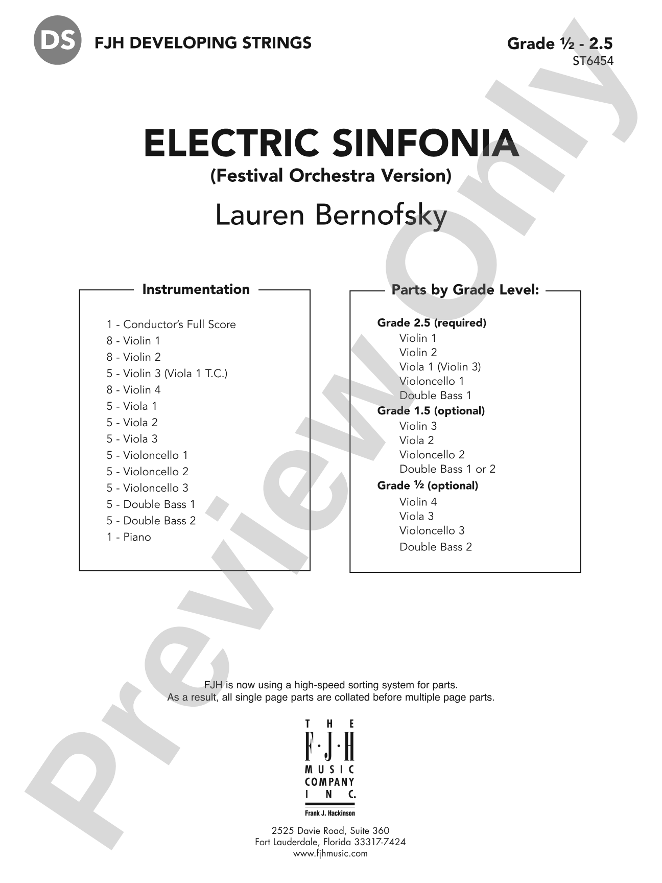 Electric Sinfonia: String Orchestra Conductor Score & Parts
