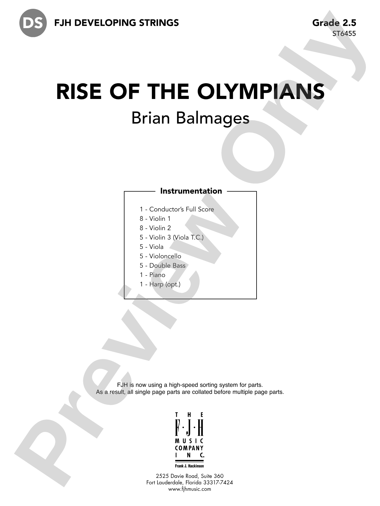 Rise of the Olympians: String Orchestra Conductor Score & Parts