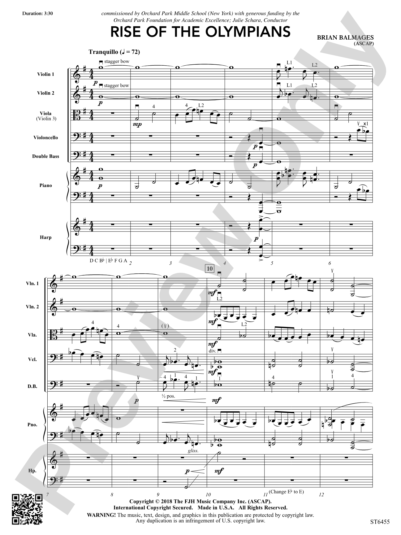 Rise of the Olympians: String Orchestra Conductor Score & Parts