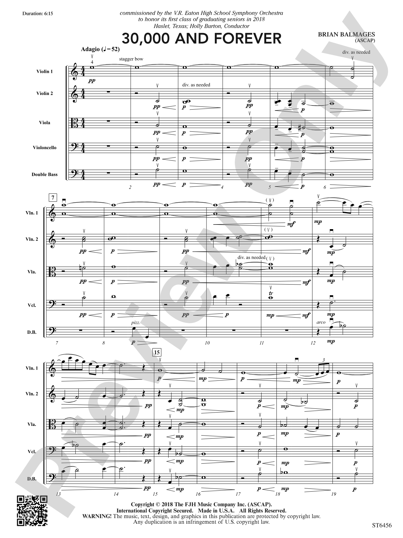 30,000 and Forever: String Orchestra Conductor Score & Parts