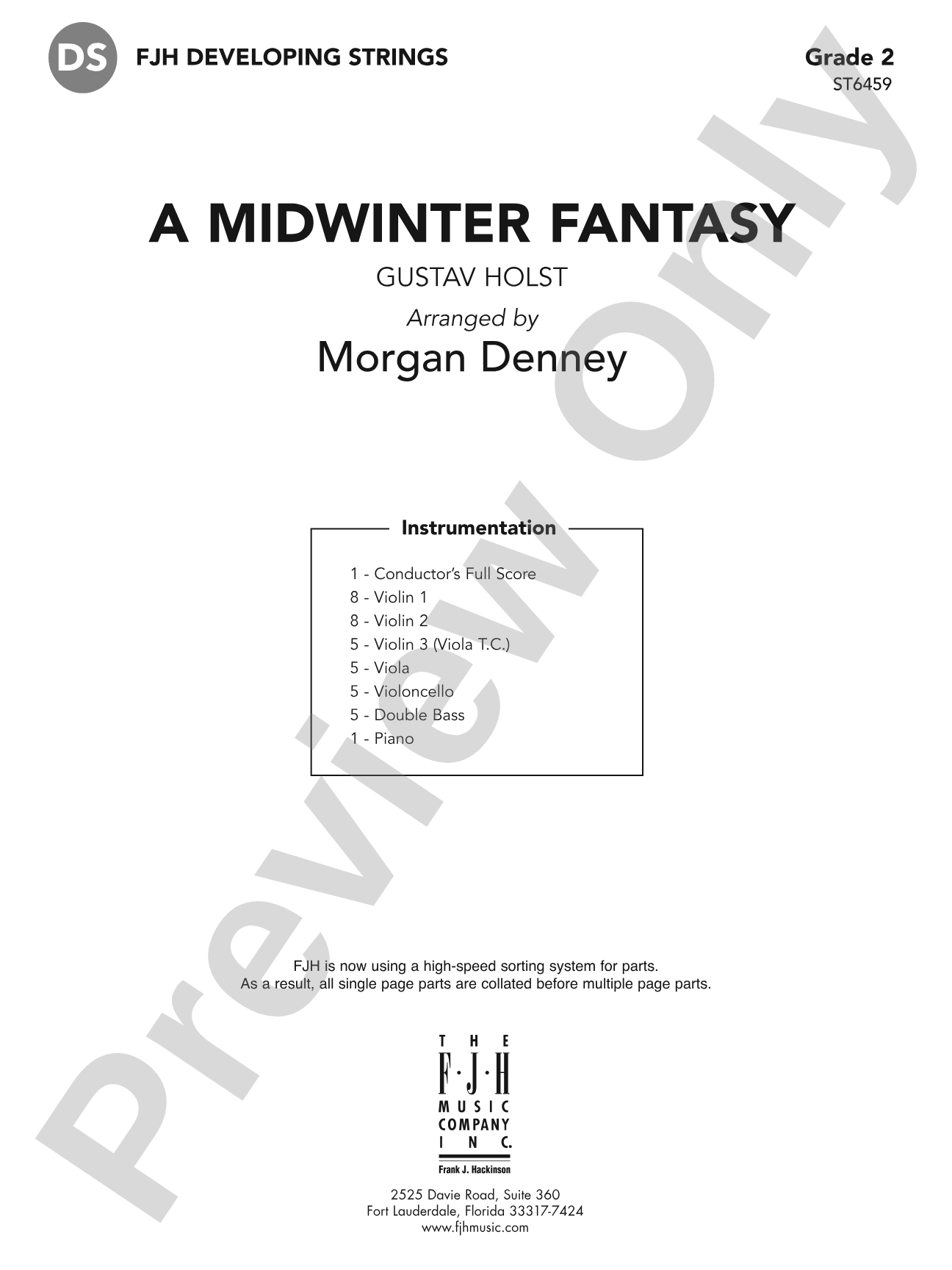 A Midwinter Fantasy: String Orchestra Conductor Score & Parts